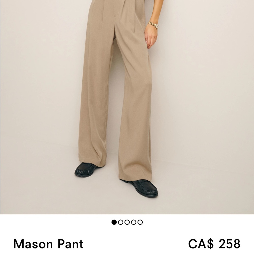 Reformation Mason Pant in Khaki - Picture 2 of 6